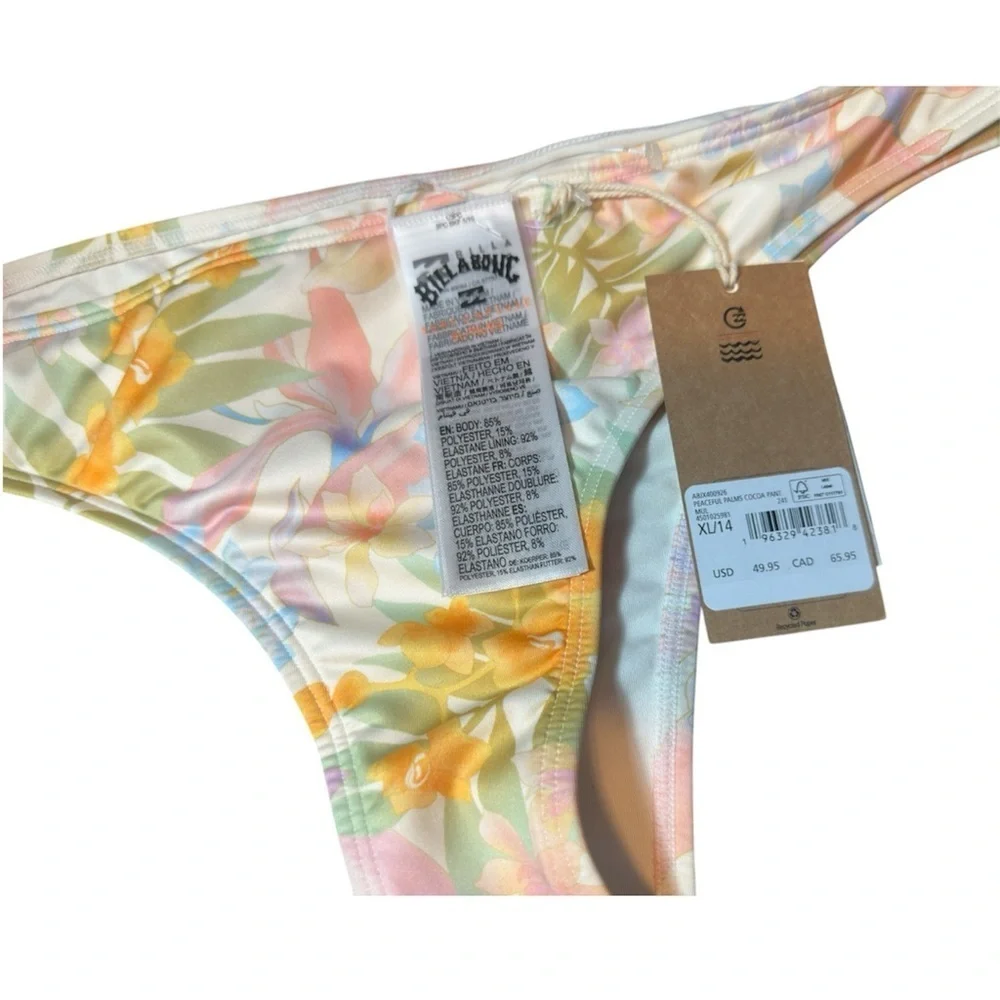 Billabong Multicolor Floral Bikini Bottom Swimwear, NWT!! - Picture 3 of 5